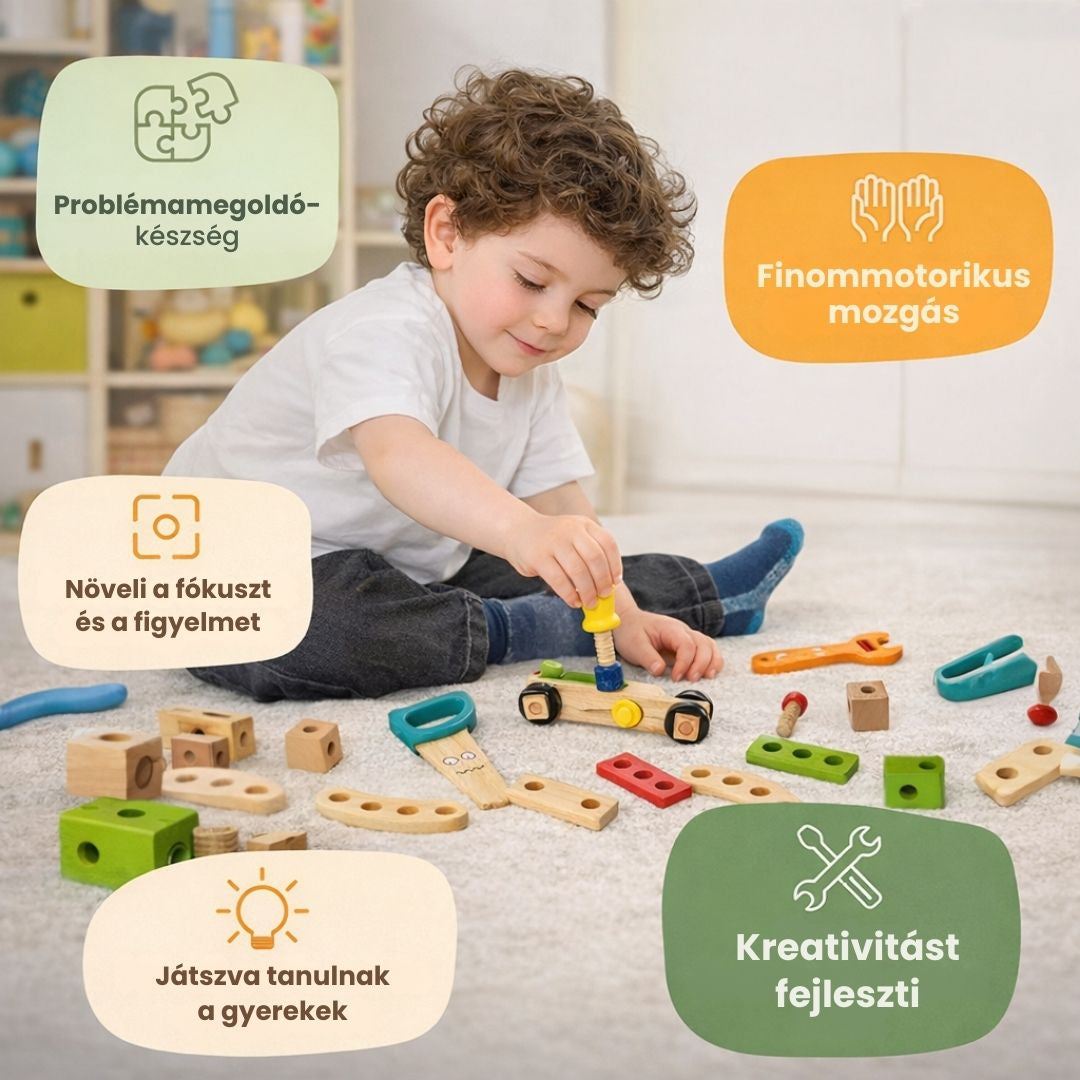 Montessori MiniBuilder Szerelős Játék 3-7 éveseknek